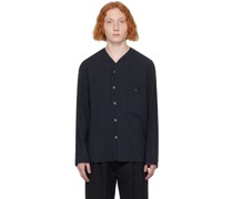 Navy Crinkled Shirt