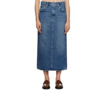 Blue Peri Denim Midi Skirt