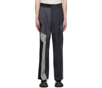 Black & Gray Patchwork Trousers