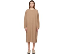 Brown Felt Midi Dress