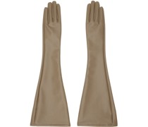 Brown Straight Seams Gloves