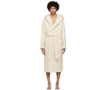 Beige Hooded Bathrobe