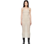 Taupe Plissé Tank Maxi Dress