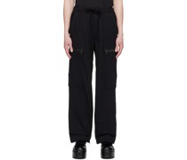 Black Zip Panel Sweatpants