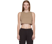 Beige Boyfriend Sleep Crop Tank Top