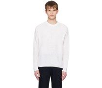 White Open Work Sweater