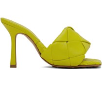 Yellow Maxi Intreccio Lido Heeled Sandals