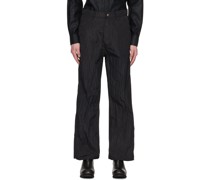Black Crinkled Trousers