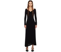 Black Off-Shoulder Midi Dress