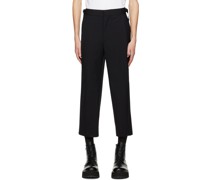 Black Belted Cropped Trousers