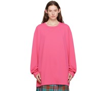 Pink Asymmetric Long Sleeve T-Shirt
