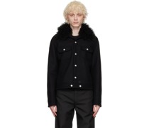 Black Faux-Fur Collar Jacket
