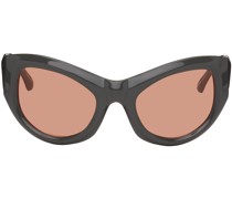 SSENSE Exclusive Gray Linda Farrow Edition Goggle Sunglasses