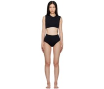 SSENSE Exclsuive Black Diagonal One-Piece Swimsuit