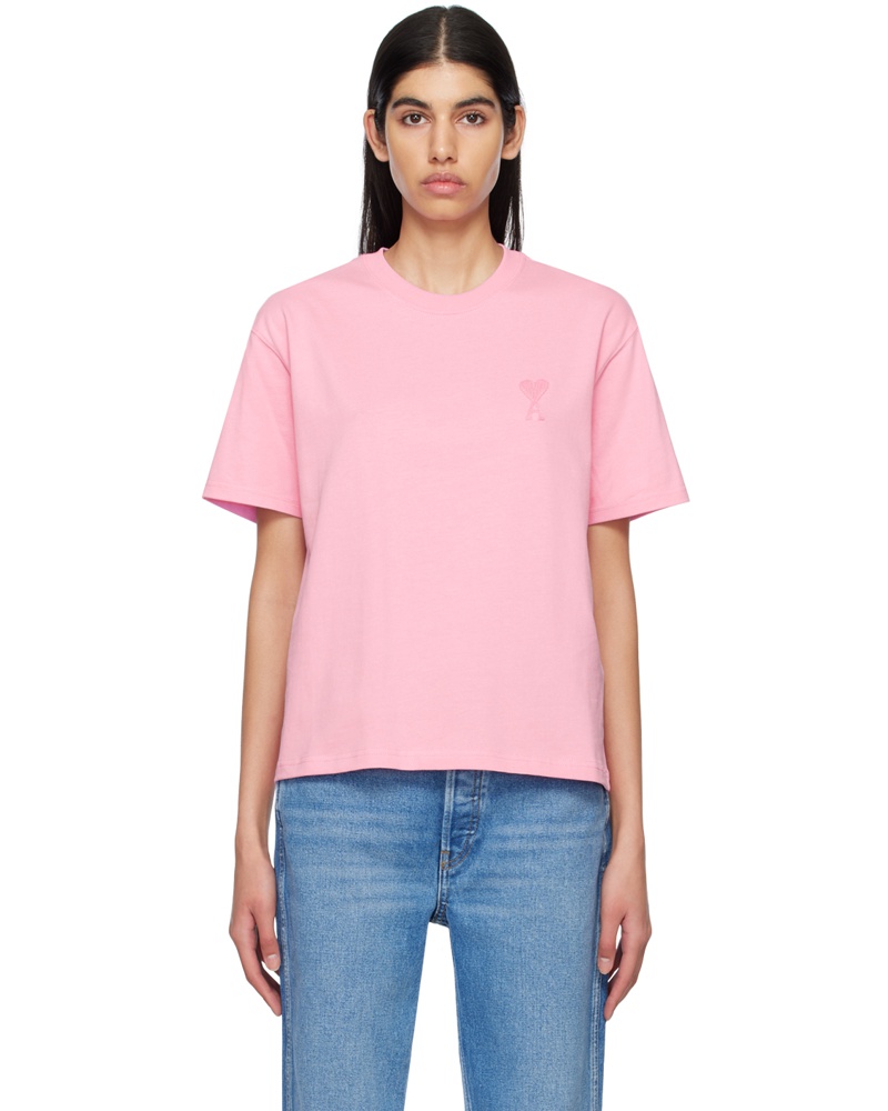 Ami Damen Pink Ami de Cœur T-Shirt