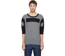 Grey Wool & Cashmere Morse Code Sweater