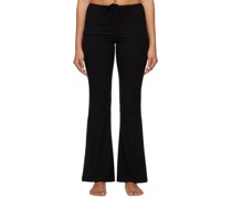 Black Soft Lounge Ruched Pants