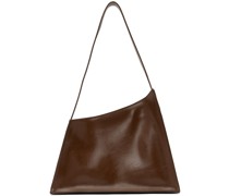 Brown Slanted Shoulder Bag