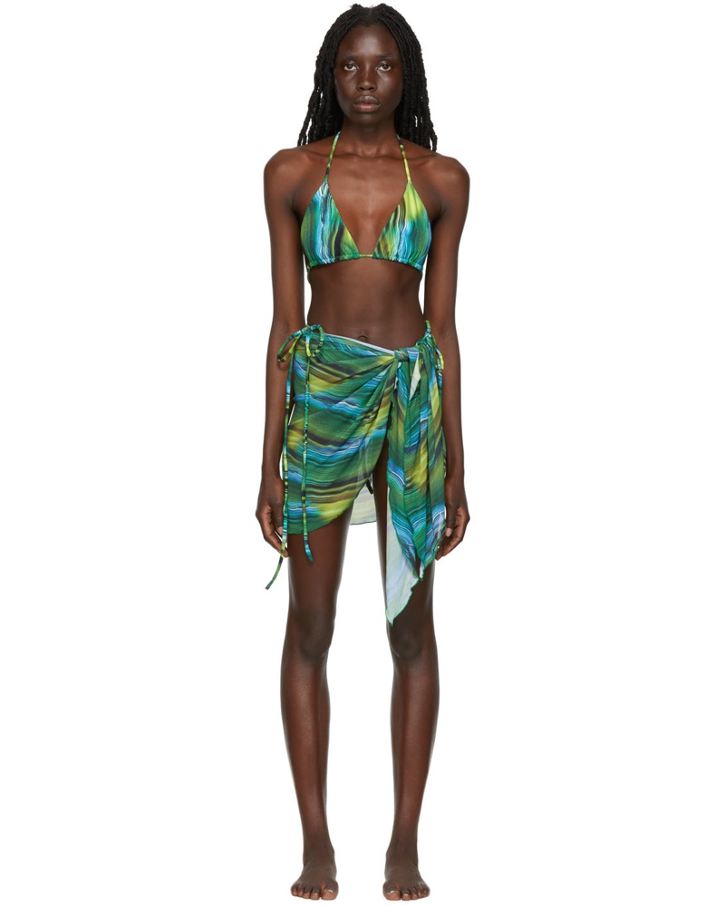 Kim Shui Damen SSENSE Exclusive Green String Bikini