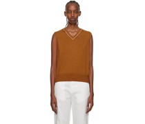 Orange V-Neck Sweater Vest