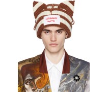 SSENSE Exclusive Brown & White Chunky Ears Beanie
