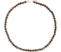 Brown & Black Tiny Tiger's Eye Collar Necklace