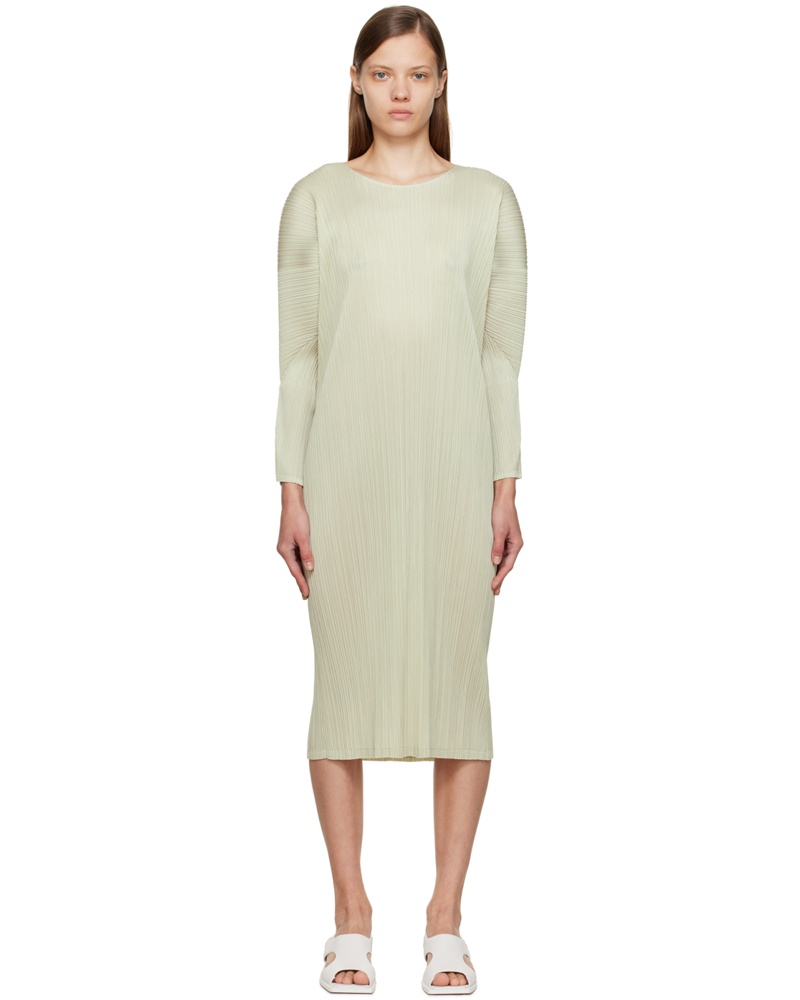 Issey Miyake Damen Green Monthly Colors October Midi Dress