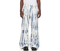 White & Blue Paint Jeans