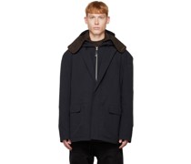 Black Detachable Hood Jacket