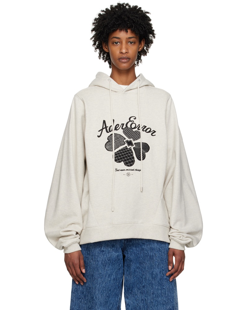 Adererror Damen Off-White Tever Hoodie Adererror Damen Off-White Tever Hoodie