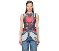 SSENSE Exclusive Gray & Red Puffy Heart Saver Tank Top
