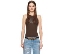 Brown Graphic Tank Top