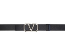 Black & Navy VLogo Signature Reversible Belt