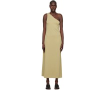 Khaki Form One Shoulder Midi Dress