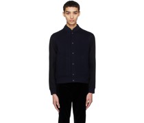 Navy & Black Paneled Bomber