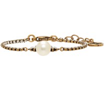 Gold Bee Pearl Bracelet