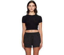 Black Soft Lounge Cropped T-Shirt