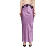 Purple Cutout Midi Skirt