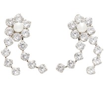 Silver Diamond Calla Earrings