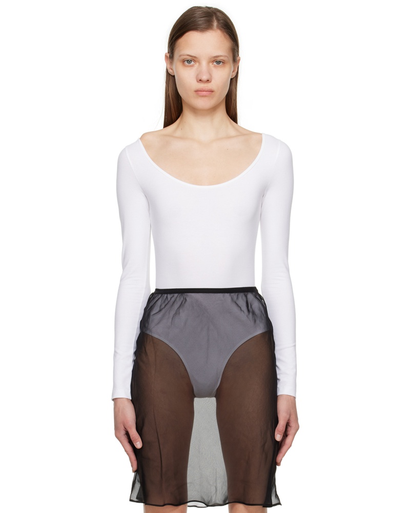 Flore Flore Damen SSENSE Exclusive White Yoli Bodysuit