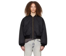 Black Puff Bomber Jacket