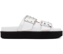 White Wide Chunky Sandals