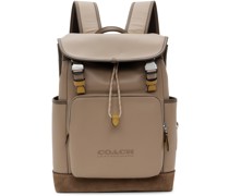 Tan League Flap Backpack
