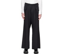 Black Frayed Trousers