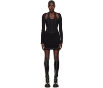 Black Modular Corset Minidress
