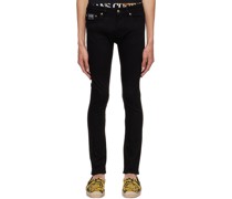 Black V-Emblem Jeans