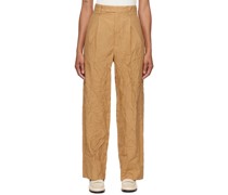 Brown Wrinkled Trousers