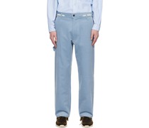 Blue Raw Edge Trousers