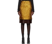 Gold Layered Midi Skirt