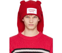 Red Chunky Rabbit Beanie